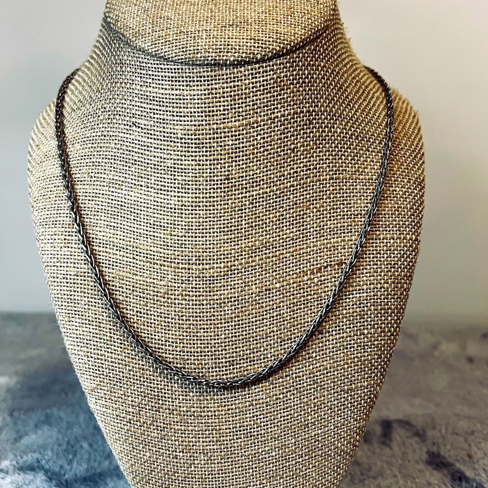 Vintage BA Suarti Sterling Silver Wheat Link Chain Necklace 30in